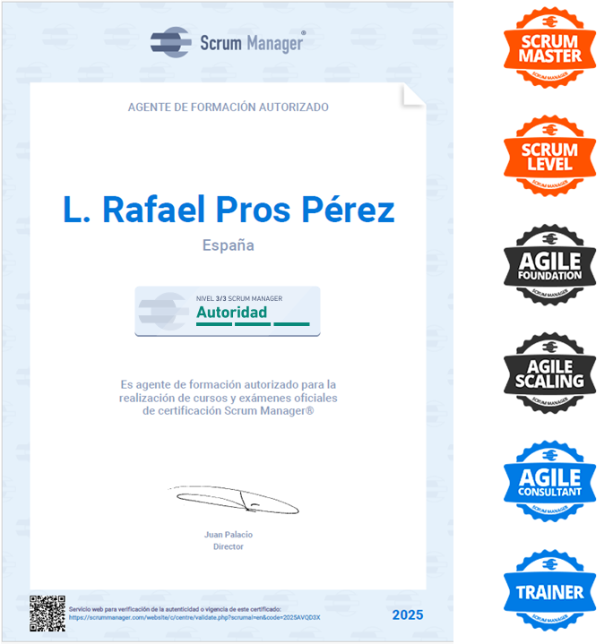 Perfil acreditado en Scrum Manager